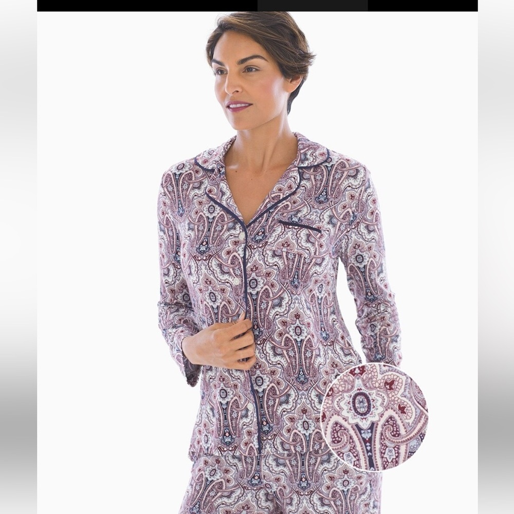 Soma Cool Nights Angelic Paisley Pajama Top & Bottom